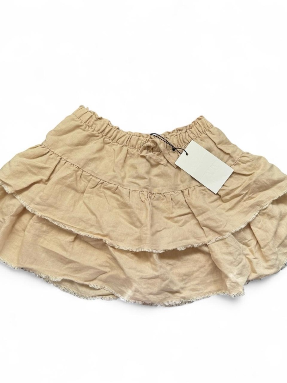 Zara Beige Mini Ruffle Skirt